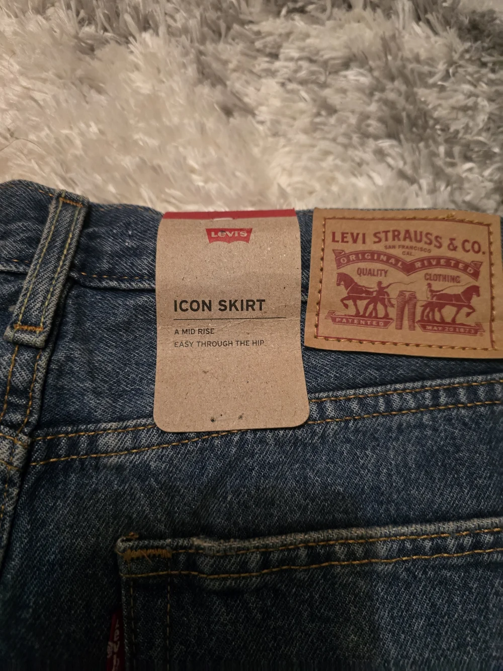 Levi's Classic Dark Blue Denim Mini Skirt
